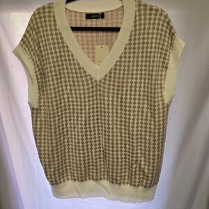 Amazon Women's Tan and Cream Vest